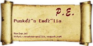 Puskás Emília névjegykártya